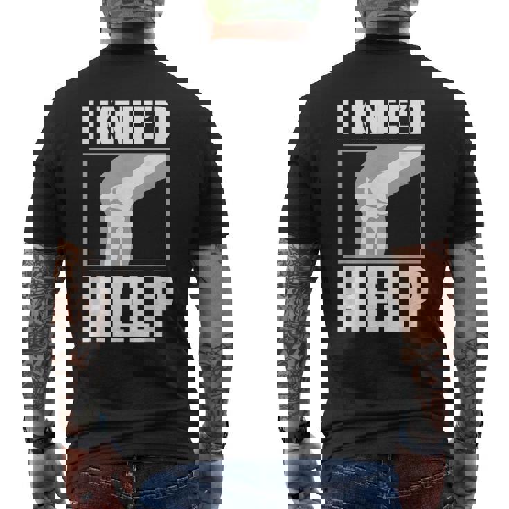 面白いacl膝手術 I Kneed Help 膝半月板ギフト メンズTシャツ バックプリント