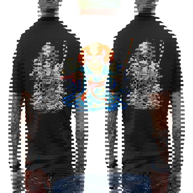 面白いtシャツ キャバリア 浮世絵 イヌ わんこ メンズ 犬好き グッズ おもしろ 面白い 服 ネタ わんこ メンズTシャツ バックプリント