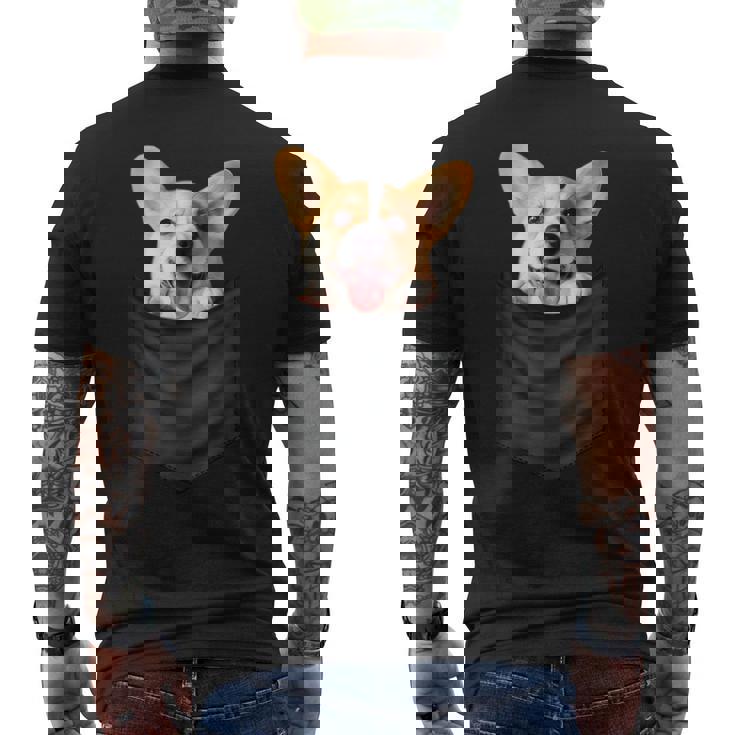 面白いtシャツ コーギー ポケット イヌ わんこ メンズ 犬好き グッズ おもしろ 面白い 服 ネタ メンズTシャツ バックプリント