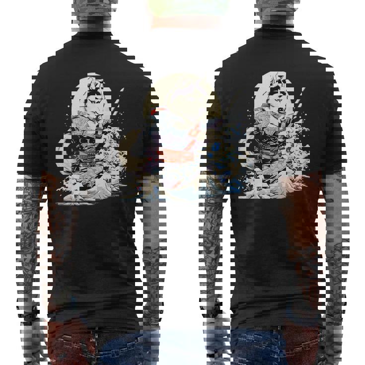 面白いtシャツ シベリアンハスキー 浮世絵 イヌ わんこ メンズ 犬好き グッズ おもしろ 面白い 服 ネタ メンズTシャツ バックプリント