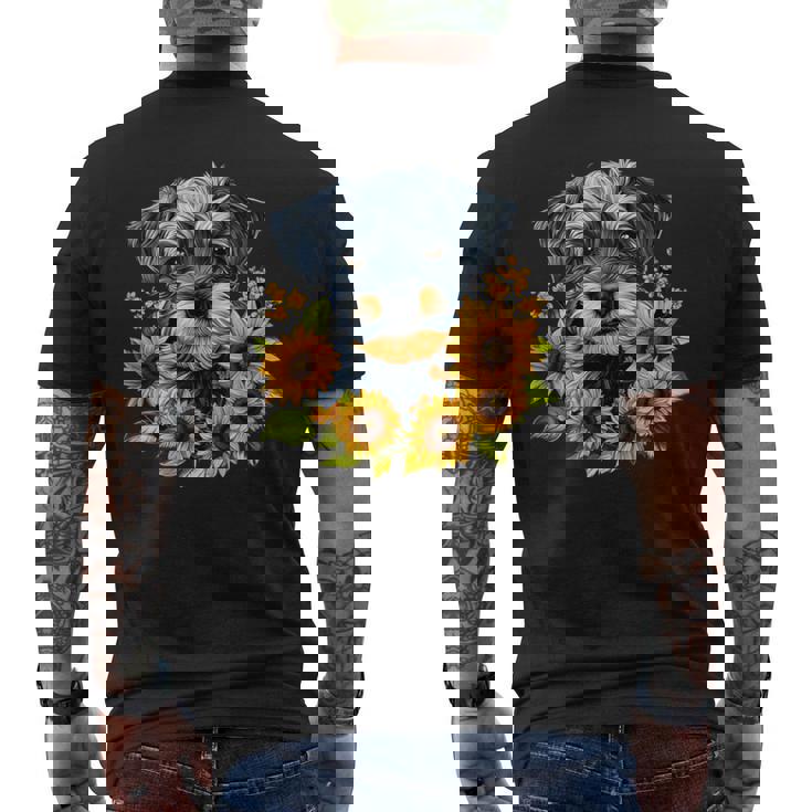 面白いtシャツ シュナウザー ひまわり イヌ メンズ 好き グッズ かわいい おもしろ 面白い 服 ネタ メンズTシャツ バックプリント