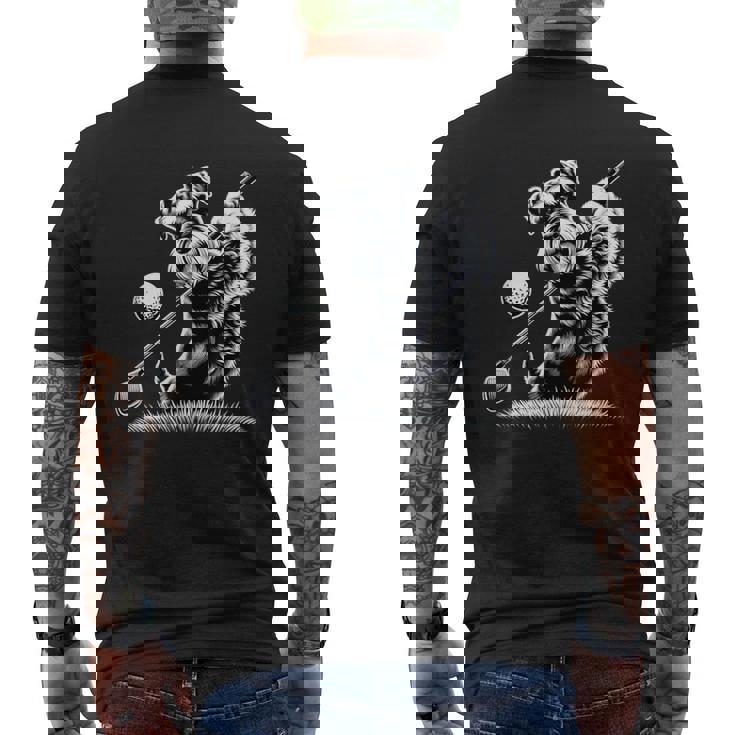 面白いtシャツ シュナウザー ゴルフ イヌ メンズ 犬好き グッズ かわいい おもしろ 面白い 服 ネタ メンズTシャツ バックプリント