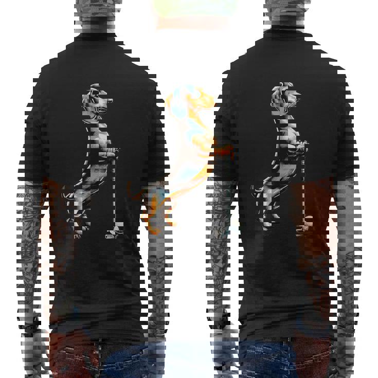 面白いtシャツ ダックスフンド ゴルフ イヌ メンズ 犬好き グッズ かわいい おもしろ 面白い 服 ネタ メンズTシャツ バックプリント