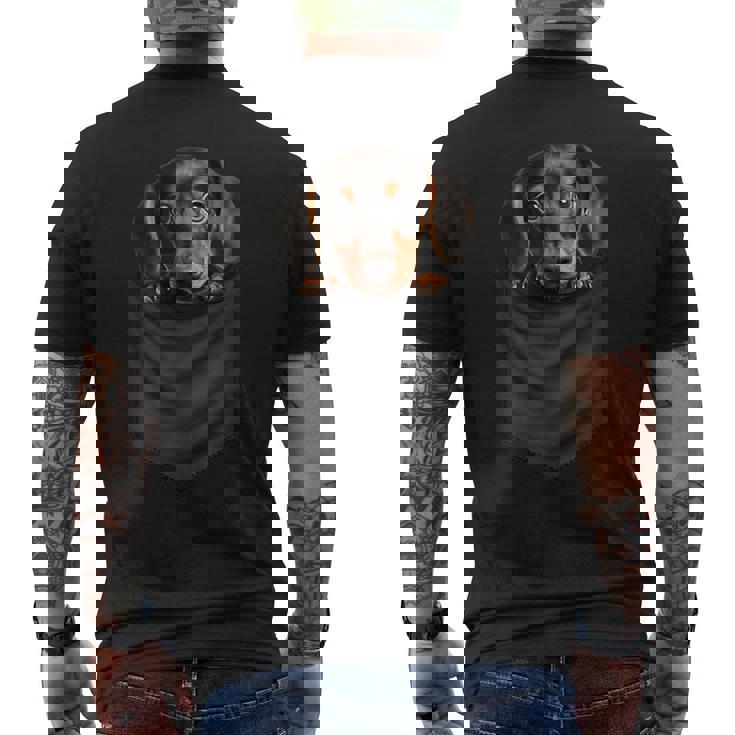 面白いtシャツ ダックスフンド ポケット イヌ わんこ メンズ 犬好き グッズ おもしろ 面白い 服 ネタ メンズTシャツ バックプリント