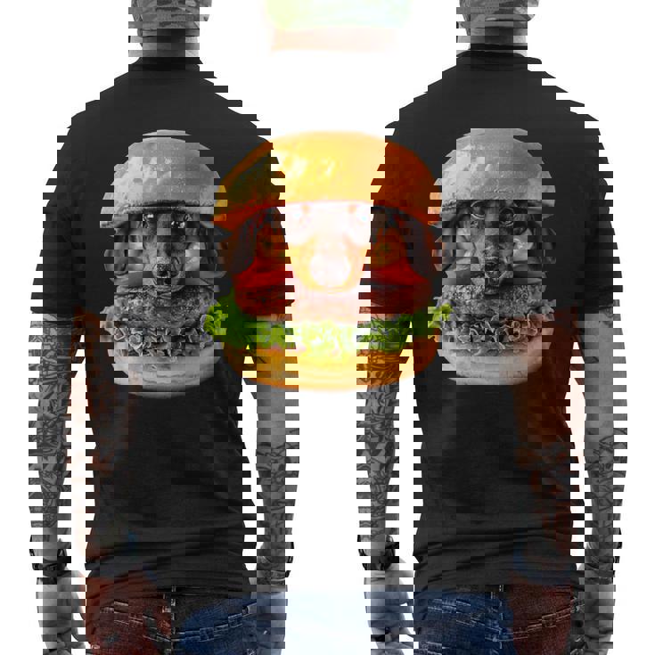 面白いtシャツ ダックスフンド 犬 ハンバーガー メンズ グッズ かわいい おもしろ 面白い 服 ネタ メンズTシャツ バックプリント