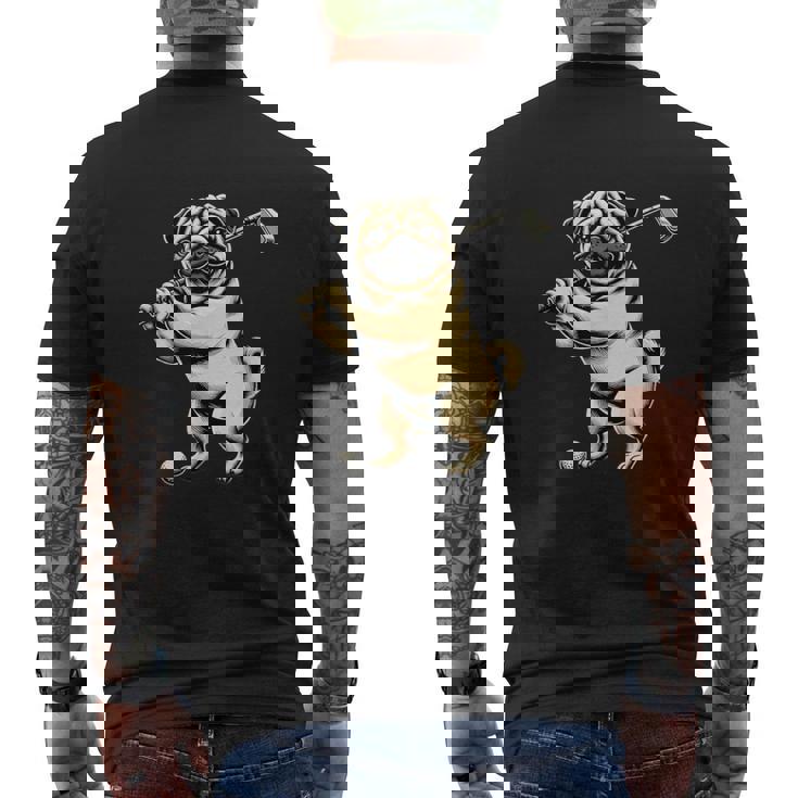 面白いtシャツ パグ ゴルフ イヌ わんこ メンズ 犬好き グッズ かわいい おもしろ 面白い 服 ネタ メンズTシャツ バックプリント