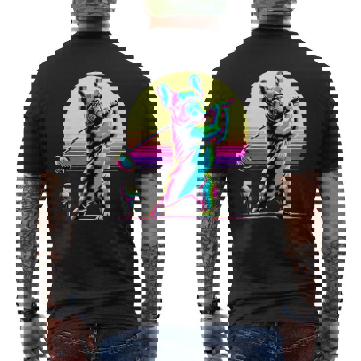 面白いtシャツ フレンチブルドッグ ゴルフ イヌ メンズ 犬 グッズ かわいい おもしろ 面白い 服 ネタ メンズTシャツ バックプリント