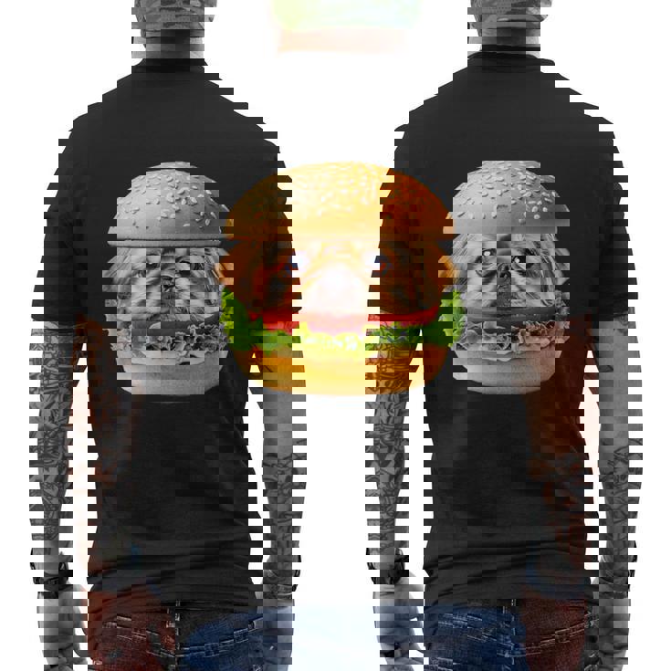 面白いtシャツ ペキニーズ 犬 イヌ ハンバーガー メンズ グッズ かわいい おもしろ 面白い 服 ネタ メンズTシャツ バックプリント