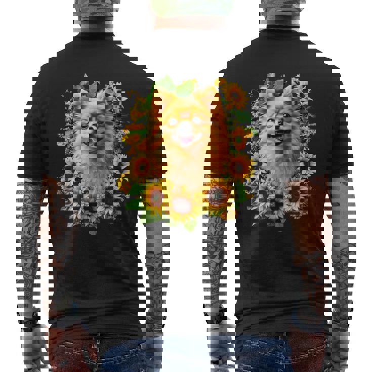 面白いtシャツ ポメラニアン ひまわり わんこ メンズ 犬好き グッズ かわいい おもしろ 面白い 服 ネタ メンズTシャツ バックプリント