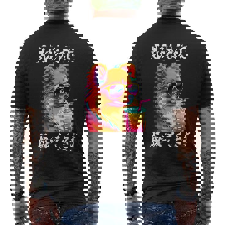 面白いtシャツ ポメラニアン イヌ わんこ メンズ 犬好き グッズ おもしろ 面白い 服 ネタ わんこ メンズTシャツ バックプリント
