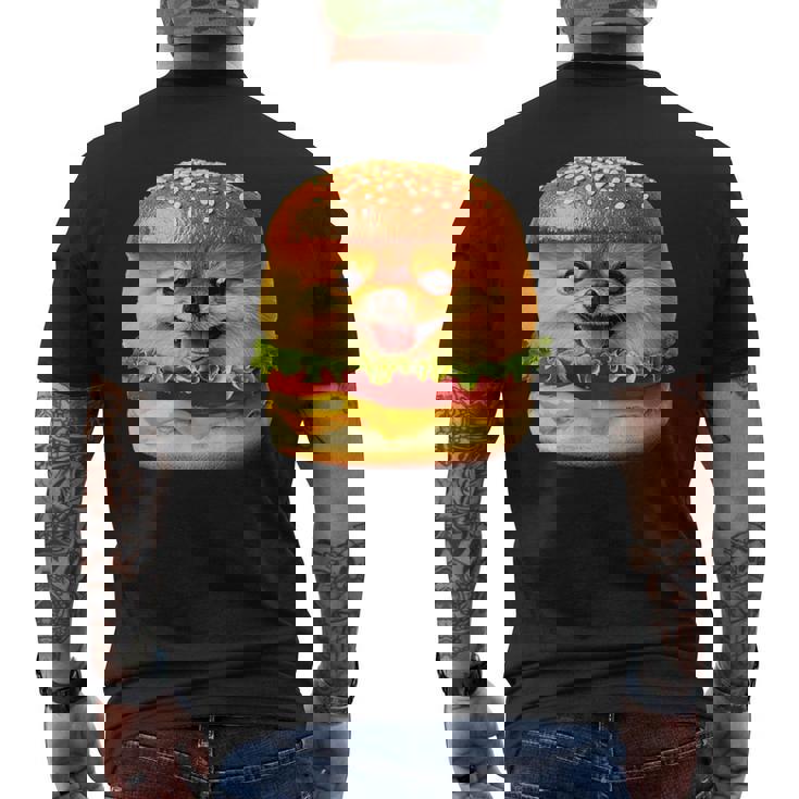 面白いtシャツ ポメラニアン 犬 ハンバーガー メンズ 犬好き グッズ かわいい おもしろ 面白い 服 ネタ メンズTシャツ バックプリント