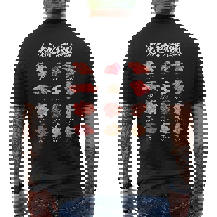 面白いtシャツ 焼肉 肉 種類 文字入り メンズ おもしろ 面白い 服 おもしろグッズ 文字tシャツ ネタ バーベキュー メンズTシャツ バックプリント