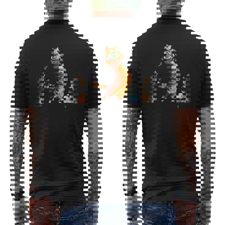 面白いtシャツ 猫 ネコ ゴルフ にゃんこ メンズ 猫好き グッズ かわいい おもしろ 面白い 服 ネタ メンズTシャツ バックプリント