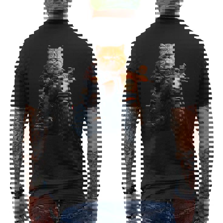 面白いtシャツ 猫 ネコ メンズ バイク 猫好き グッズ おもしろ 面白い 服 ネタ にゃんこ 猫の下僕 メンズTシャツ バックプリント