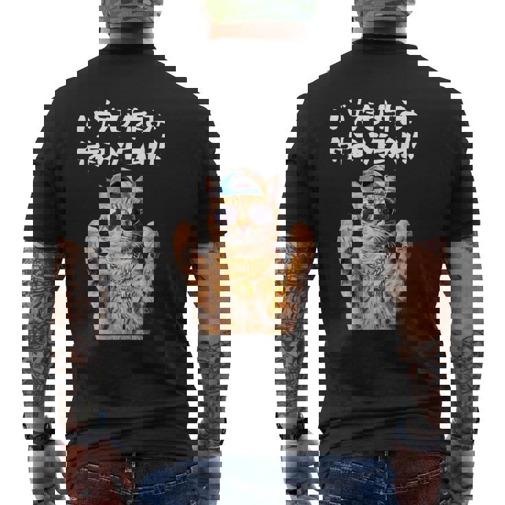 面白いtシャツ 猫 ネコ バカも休み休み 猫好き グッズ おもしろ 面白い 服 ネタ にゃんこ 猫の下僕 メンズTシャツ バックプリント