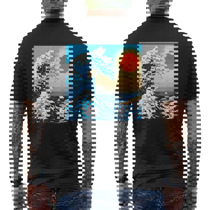 面白いtシャツ 猫 ネコ 浮世絵 海 メンズ 猫好き グッズ おもしろ 面白い 服 ネタ にゃんこ 猫の下僕 メンズTシャツ バックプリント