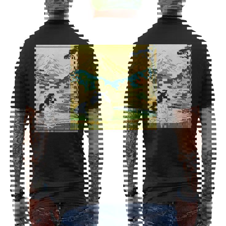 面白いtシャツ 猫 ネコ 温泉 メンズ 猫好き グッズ おもしろ 面白い 服 ネタ 猫の下僕 浮世絵 メンズTシャツ バックプリント