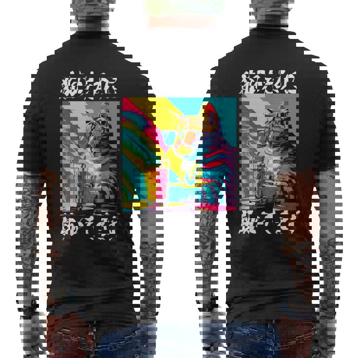 面白いtシャツ 猫 ネコ メンズ 猫好き グッズ おもしろ 面白い 服 ネタ にゃんこ 猫の下僕 メンズTシャツ バックプリント