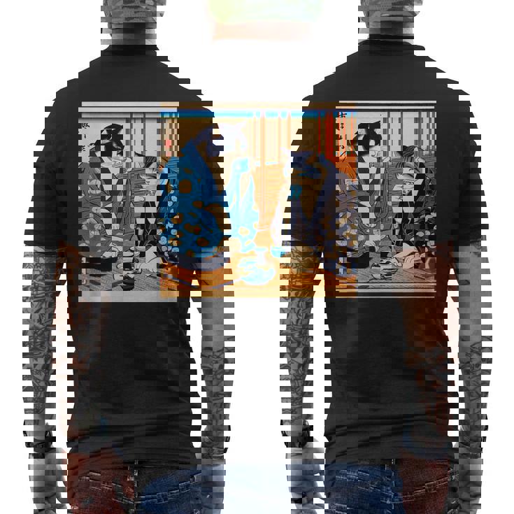 面白いtシャツ 猫 ネコ 酒 メンズ 猫好き グッズ おもしろ 面白い 服 ネタ にゃんこ 猫の下僕 浮世絵 メンズTシャツ バックプリント