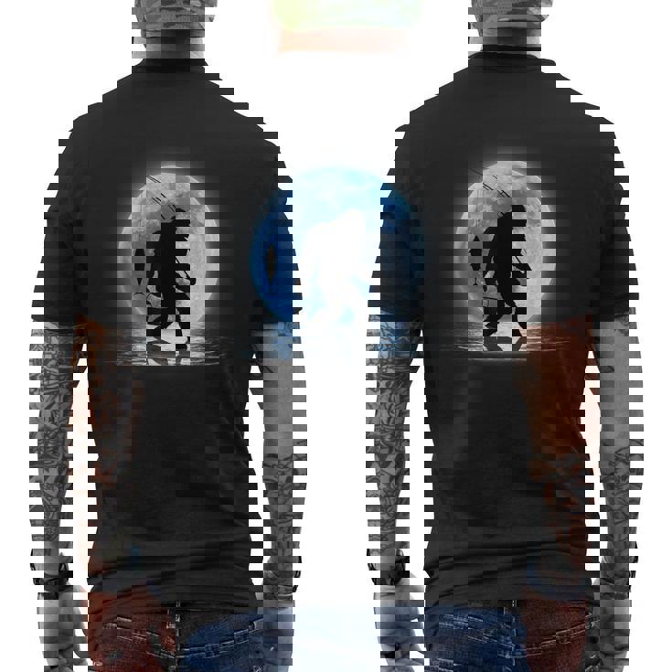 面白いtシャツ 釣りバカ 青い月と釣り人 メンズ おもしろ 面白い 服 オリジナル 海釣り 川釣り ビッグフット ネタ メンズTシャツ バックプリント