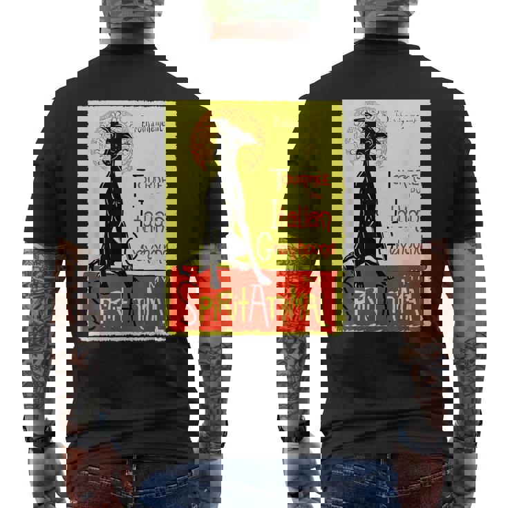 面白いイタリアングレイハウンド ドッグアート イタリアングレイハウンド ギフト メンズTシャツ バックプリント