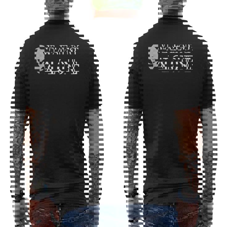 面白いエイリアン地球外ufo We Are Not Alone メンズTシャツ バックプリント