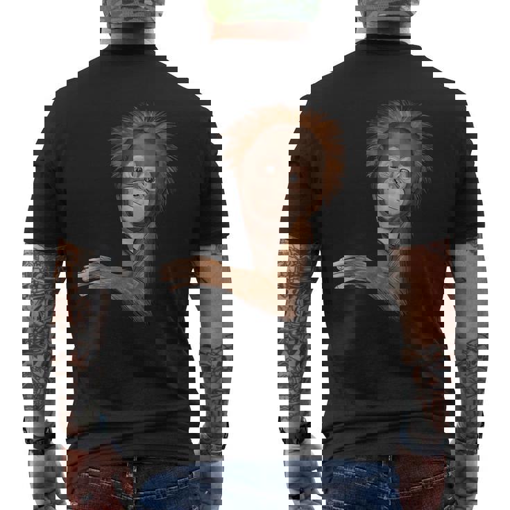 面白いオランウータン メンズTシャツ バックプリント