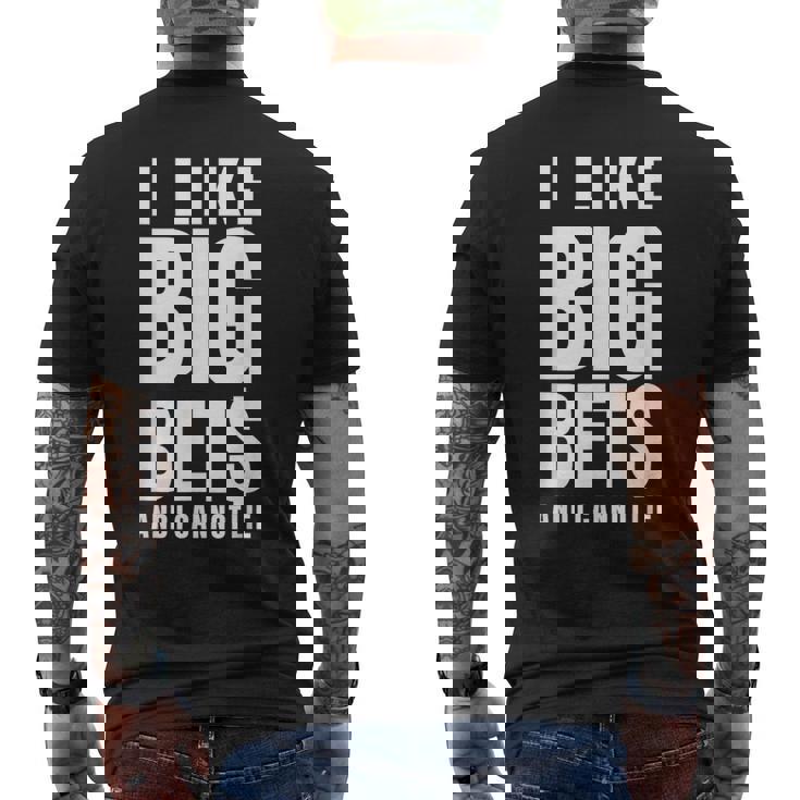 面白いカジノギャンブル大きな賭けが好き メンズTシャツ バックプリント