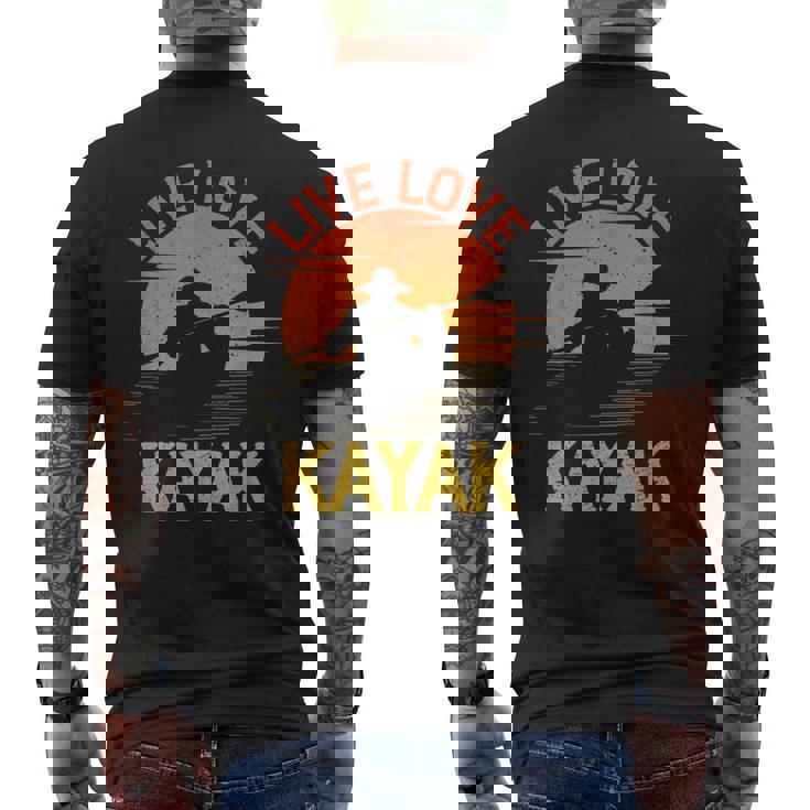 面白いカヤック愛好家 カヤックライブ ラブカヤック メンズTシャツ バックプリント