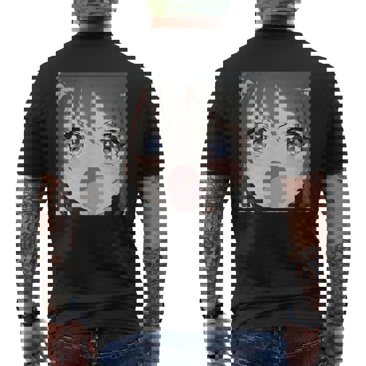 面白いカワイイガール 日本アニメ オタク メンズTシャツ バックプリント