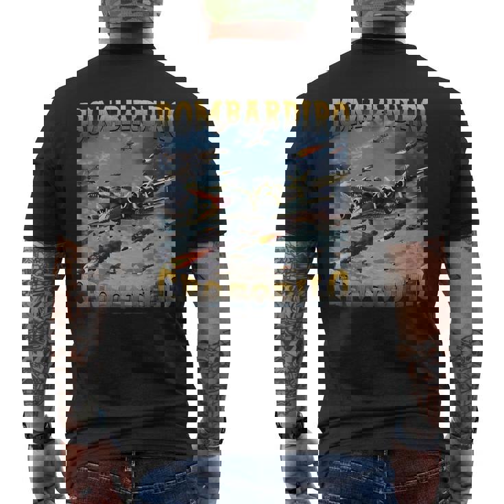 面白いクロコダイルミームボンバルディーロクロコダイルファニーブレインレッド メンズTシャツ バックプリント