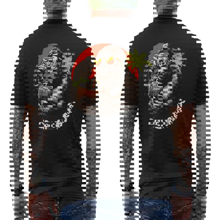 面白いゴリラココナッツグラフィックデザインギフトアイデア メンズTシャツ バックプリント