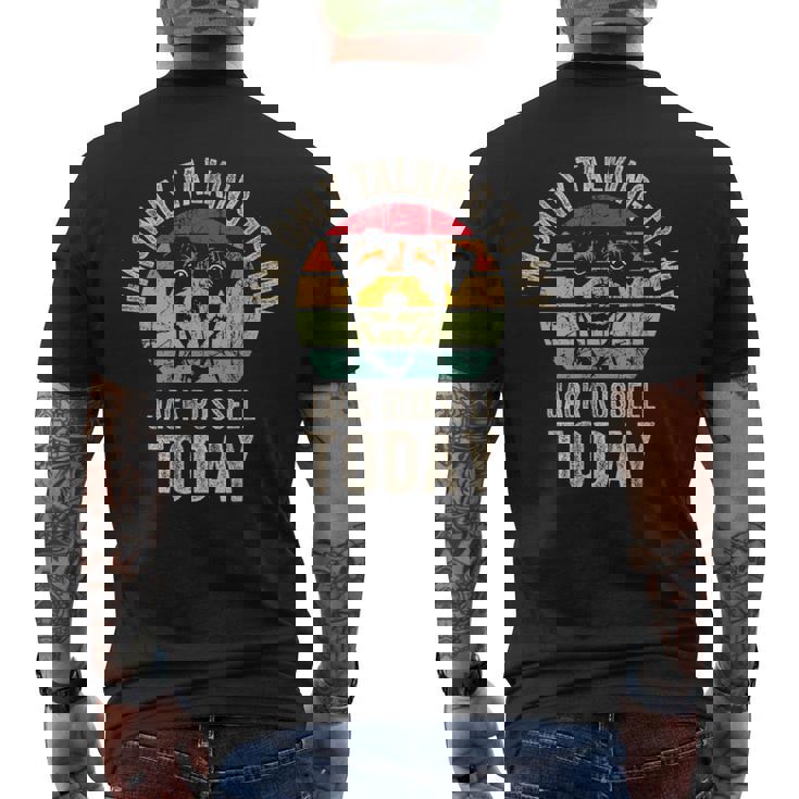 面白いジャックラッセルテリアの犬のオーナーデザイン、ジャックラッセル メンズTシャツ バックプリント