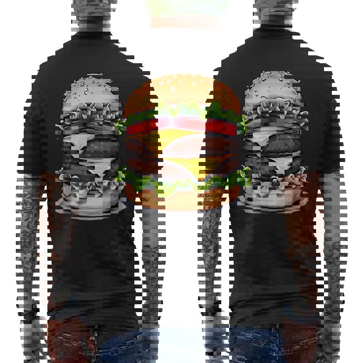 面白いチーズバーガーハンバーガーデザイン キッズ 男女兼用 メンズTシャツ バックプリント