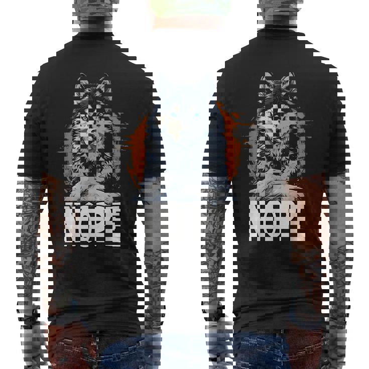 面白いハスキー T、犬の飼い主のための面白い犬の散歩服 メンズTシャツ バックプリント