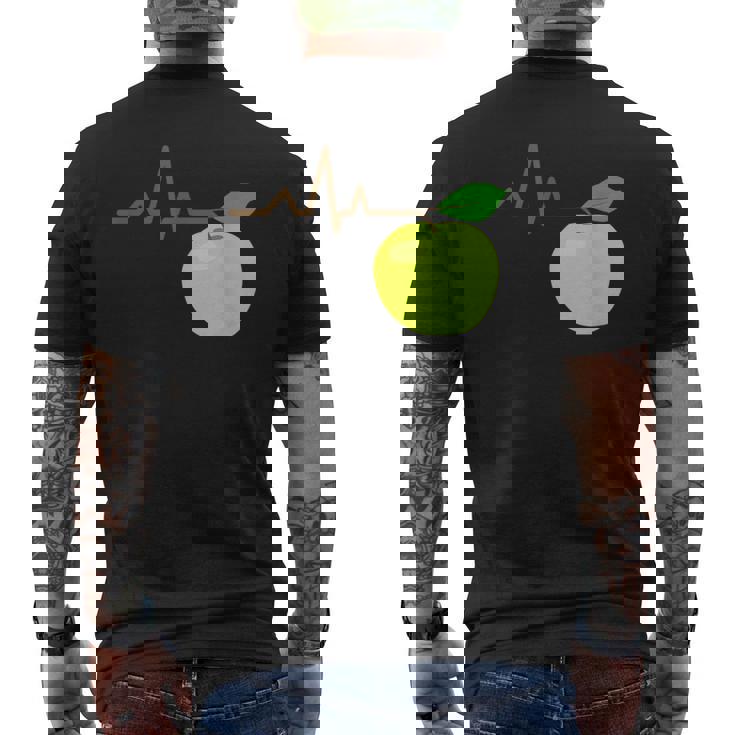 面白いハートビートekgアップルフルーツフルーツアップルギフト メンズTシャツ バックプリント