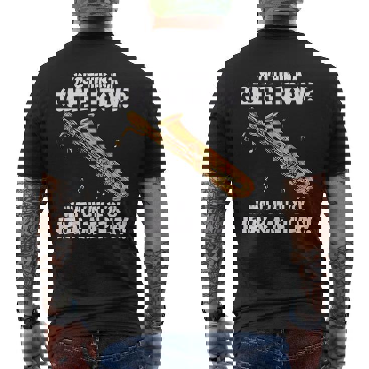 面白いバリトンサックスのデザイン私はサックスを持っています メンズTシャツ バックプリント