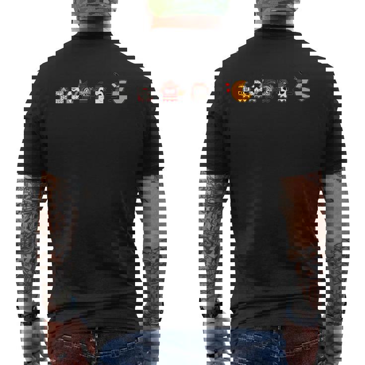 面白いパロディ ハロウィンゲーマー 80年代ホラー映画 メンズTシャツ バックプリント