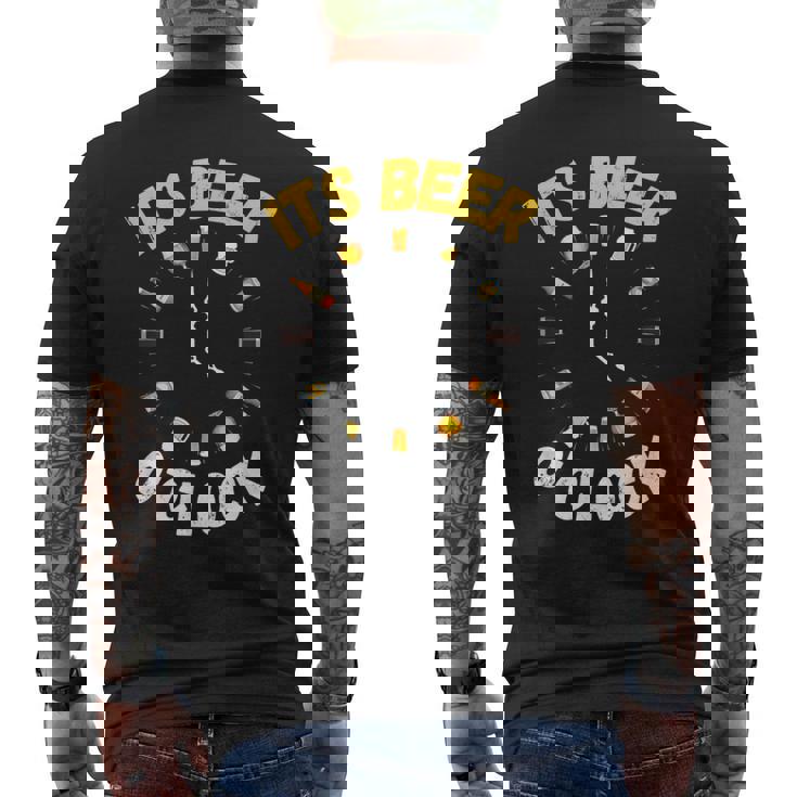 面白いビールoクロックティー。ナショナルビールデー、父の日に。 メンズTシャツ バックプリント