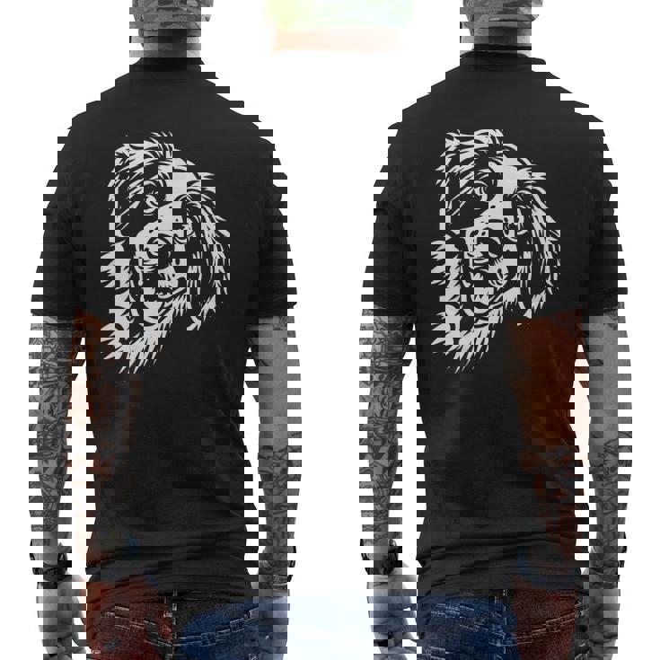 面白いブリタニー スパニエル犬のぞくグラフィック デザイン メンズTシャツ バックプリント