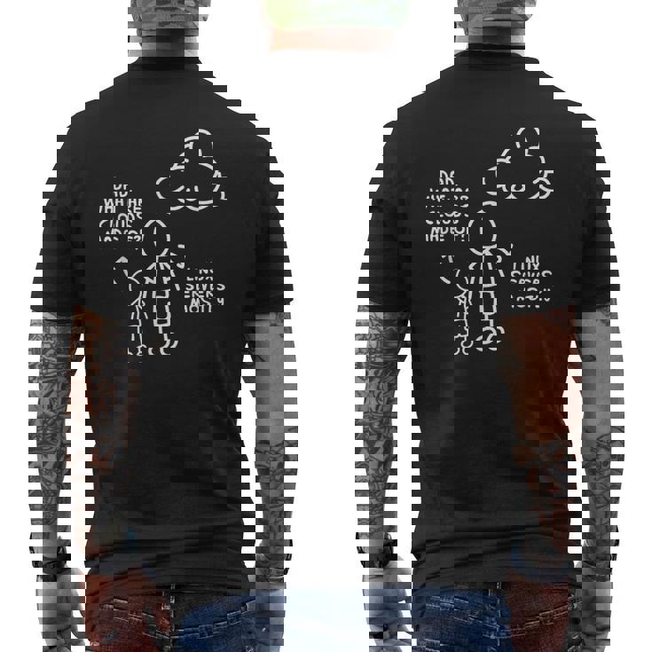 面白いプログラミングソフトウェア開発者から作られた雲とは メンズTシャツ バックプリント