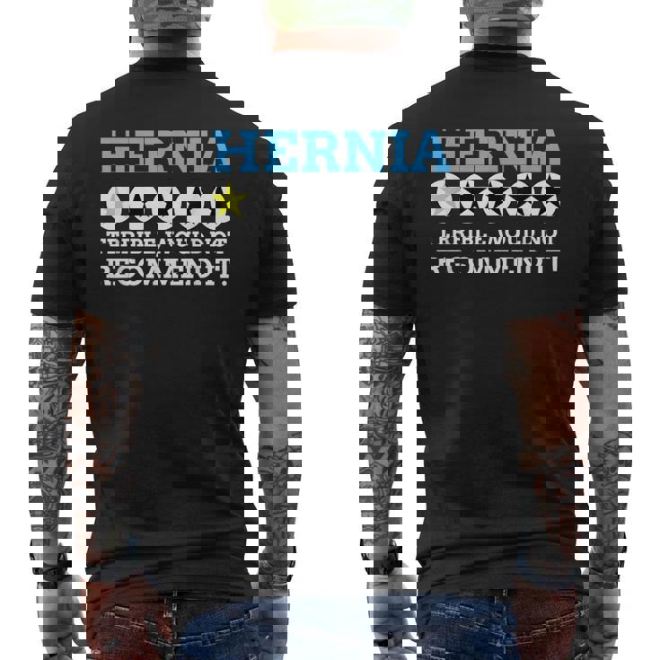 面白いヘルニア メンズTシャツ バックプリント