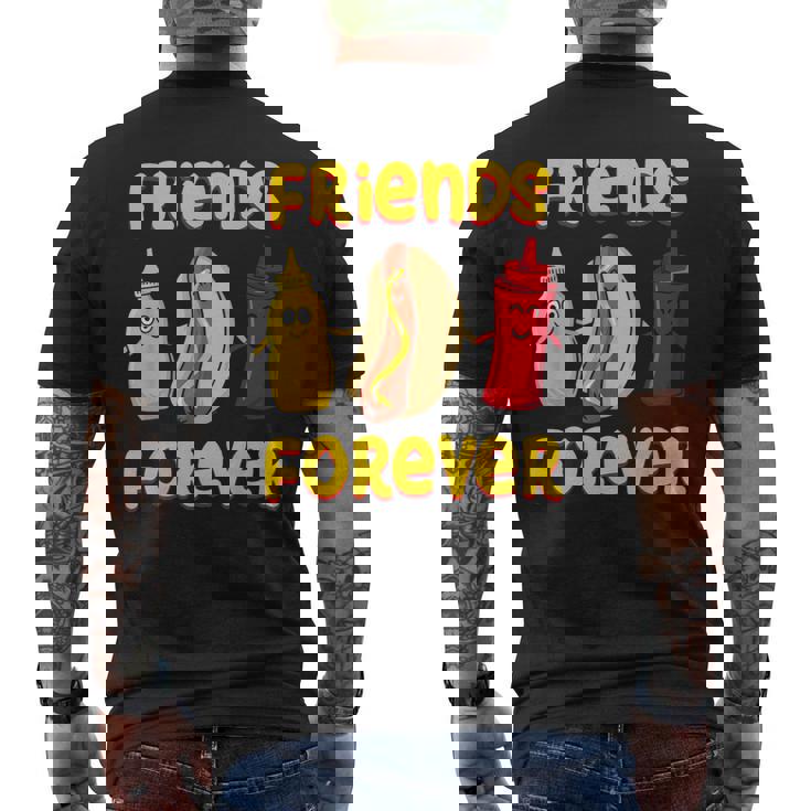 面白いホットドッグソーセージ ケチャップ&マスタード I ホットドッグ メンズTシャツ バックプリント