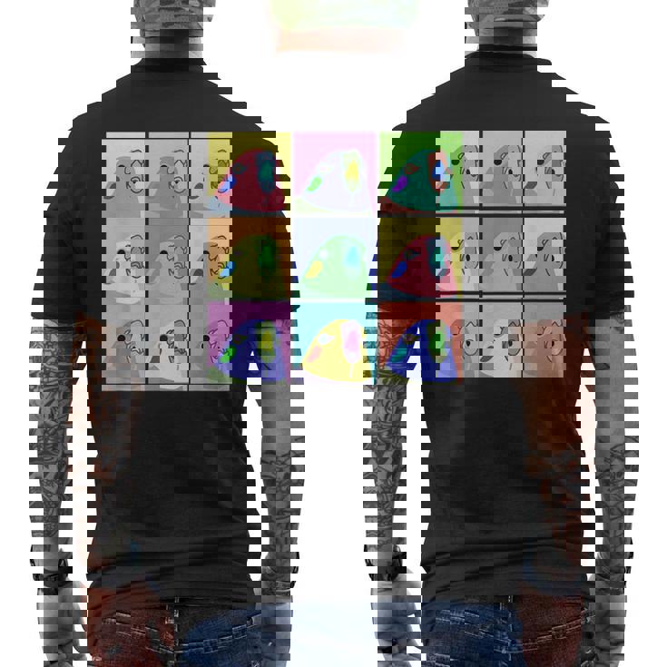 面白いポップアート オカメインコ かわいい鳥 オウム メンズTシャツ バックプリント