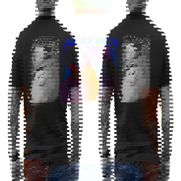 面白いミームハァキャット メンズTシャツ バックプリント