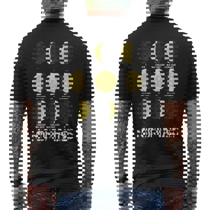 面白いムーンアート メンズ レディース キッズ ムーンフェイズ 宇宙科学 メンズTシャツ バックプリント