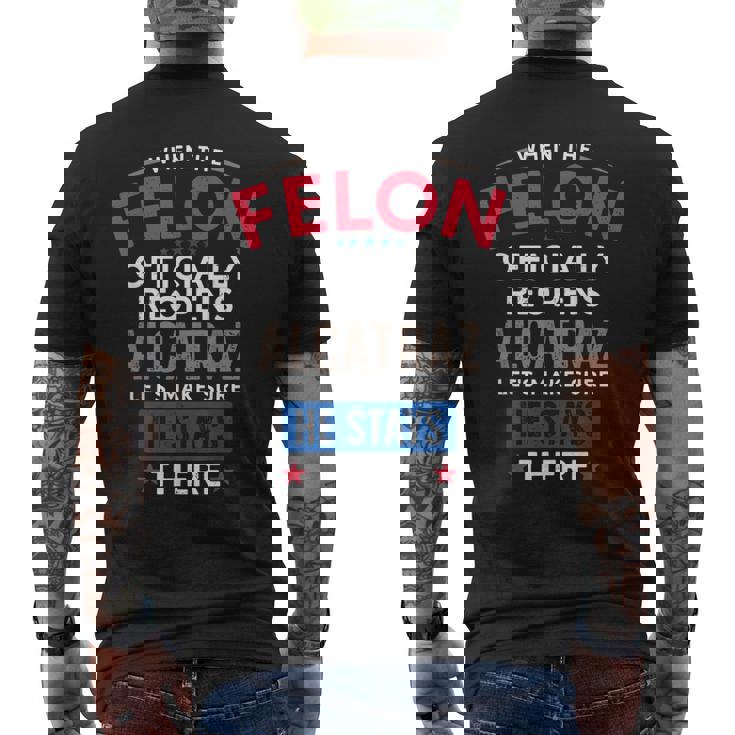 面白い反トランプ・フェロン・アルカトラズ メンズTシャツ バックプリント