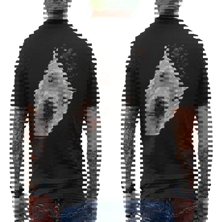 面白い好奇心旺盛な犬ドゴアルヘンティーノ メンズTシャツ バックプリント