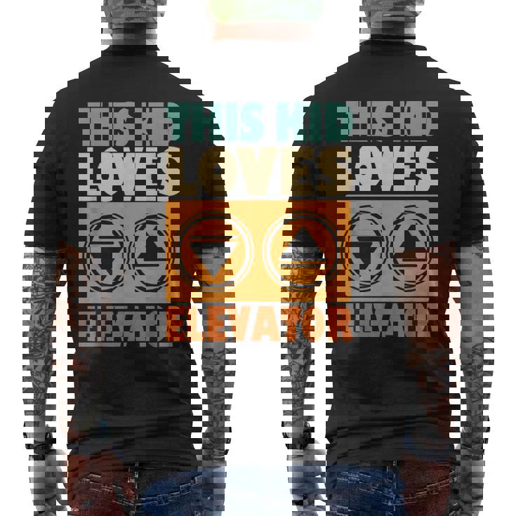 面白い引用エレベーター This Kid Loves Elevator Elevator Loves Elevator メンズTシャツ バックプリント