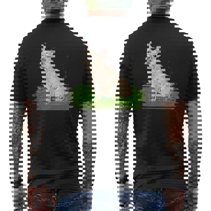 面白い手描きの犬-フレンチブルドッグ愛好家の贈り物 French Bulldogs Lovers メンズTシャツ バックプリント